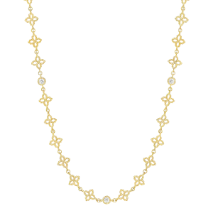 Roberto Coin 18k Yellow Gold & Diamond Princess Flower Necklace