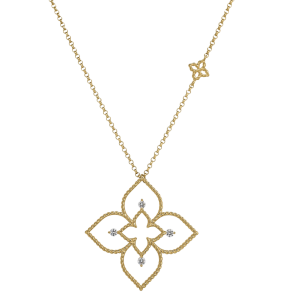 Roberto Coin 18k Yellow Gold & Diamond Princess Flower Pendant