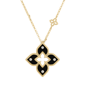 Roberto Coin 18k Yellow Gold, Diamond & Black Enamel Venetian Princess Pendant