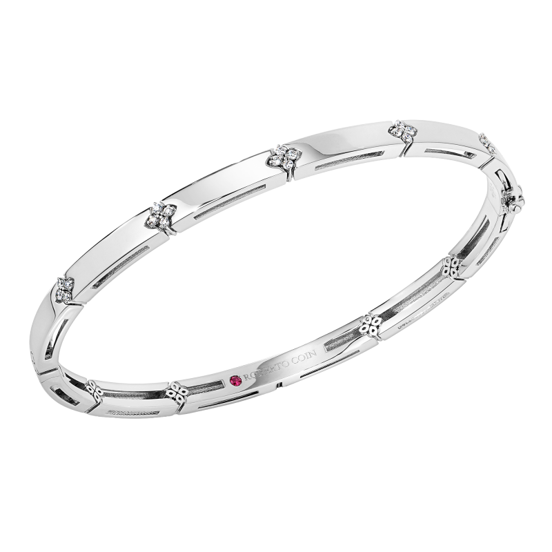 Roberto Coin 18k White Gold & Diamond Love in Verona Bangle