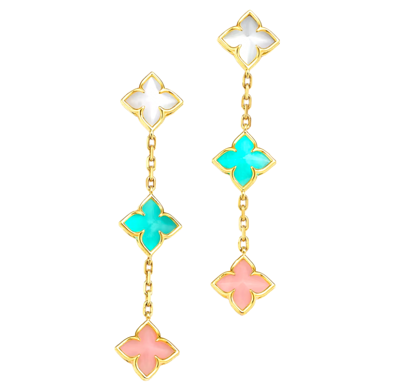 Roberto Coin 18k Yellow Gold & Multicolor Gemstone Venetian Princess Carnival Drop Earrings