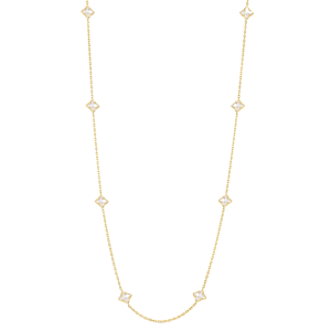 Roberto Coin 18k Yellow Gold & Mother of Pearl Venetian Princess Carnival  Flower Station Necklace