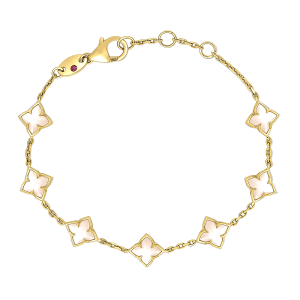Roberto Coin 18K Yellow Gold & Mother of Pearl Venetian Princess  Carnival Flower Station Bracelet