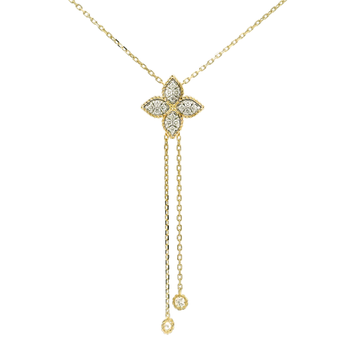 Roberto Coin 18k Yellow Gold & Diamond Princess Flower Adjustable Lariat Necklace