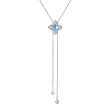 Roberto Coin 18k White Gold, Diamond & Blue Topaz Lariat Necklace