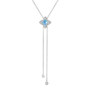 Roberto Coin 18k White Gold, Diamond & Blue Topaz Lariat Necklace