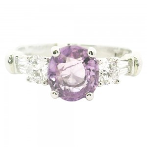 Platinum 1.09 Carat Pink Sapphire Ring