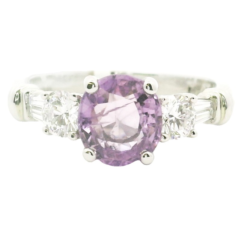 Platinum 1.09 Carat Pink Sapphire Ring