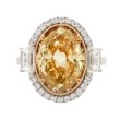Platinum 18k Rose Gold Fancy Brown Yellow 5.44 Carat Diamond Ring