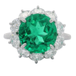 Platinum Columbian Emerald & Diamond Ring