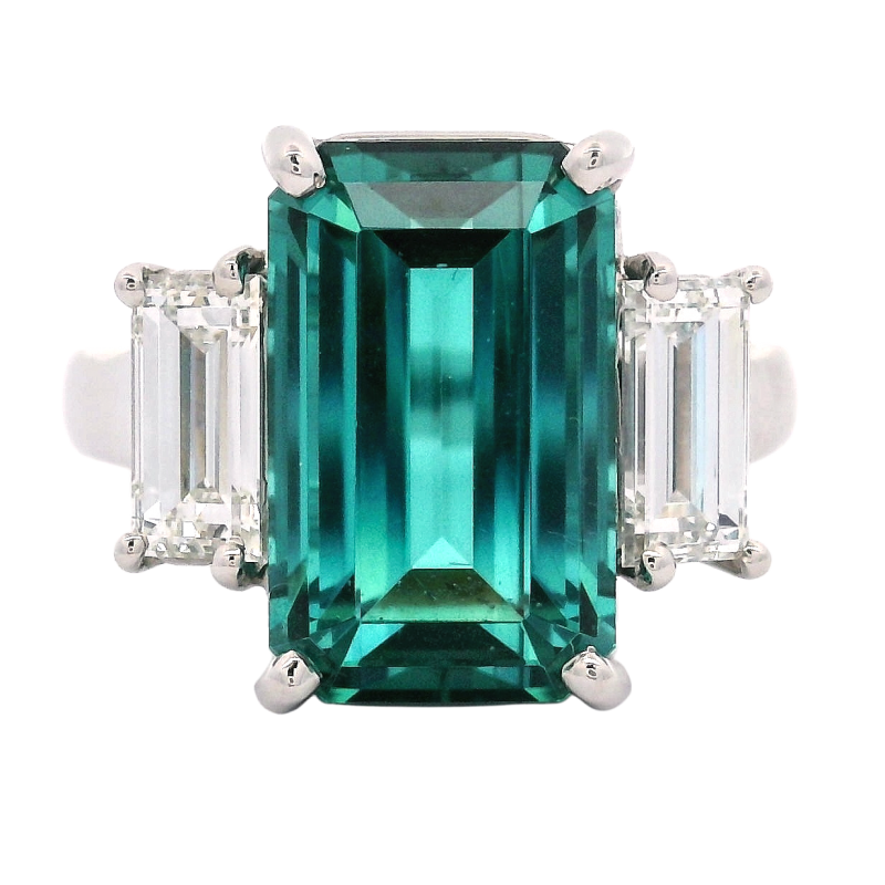 Oscar Heyman Platinum, Tourmaline & Diamond Ring