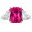 Estate Platinum, Mahenge Pink Spinel & Diamond Ring