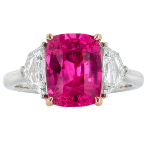 Estate Platinum, Mahenge Pink Spinel & Diamond Ring