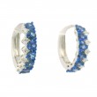 18k White Gold Diamond & Sapphire Hoop Earrings