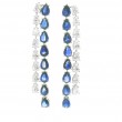 14k White Gold, Diamond & Sapphire Drop Earrings