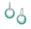 18k White Gold, Emerald and Diamond Convertible Hoop Earrings