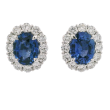 18k White Gold, Diamond & Sapphire Earrings