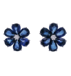 Rahaminov 18k White Gold, Diamond & Sapphire Flower Stud Earrings