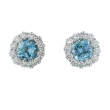 Rahaminov 18k White Gold, Diamond & Aquamarine Stud Earrings