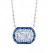 Kwiat 18k White Gold, Ashoka Diamond & Sapphire Halo Pendant