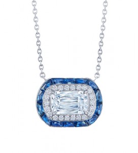 Kwiat 18k White Gold, Ashoka Diamond & Sapphire Halo Pendant