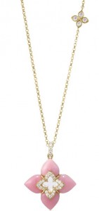 Roberto Coin 18k Yellow Gold "Venetian Princess"  Pink Opal & Diamond Pendant