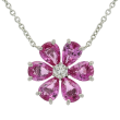 Oscar Heyman Platinum, Pink Sapphire & Diamond Pendant Necklace