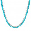 18k White Gold, Diamond & Turquoise Necklace