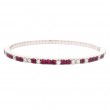 18k White Gold, Ruby & Diamond Stretch Bracelet