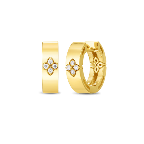 Roberto Coin 18k Yellow Gold & Diamond Love in Verona Hoop Earrings