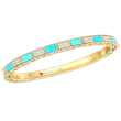 Roberto Coin 18k Yellow Gold, Diamond & Turquoise Mosaic Bangle