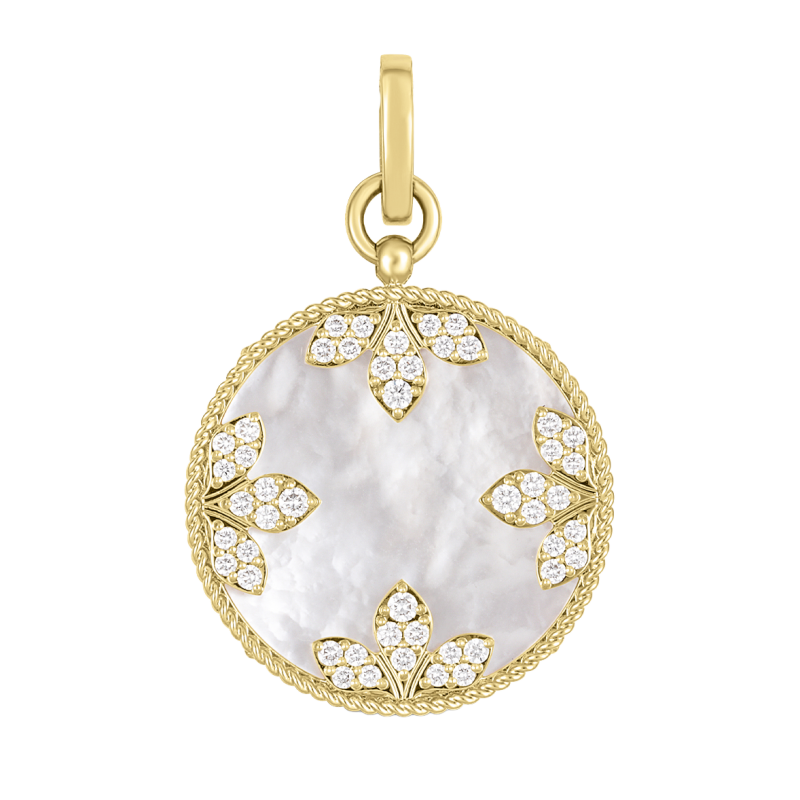 Roberto Coin 18k Yellow Gold, Mother of Pearl & Diamond Venetian Princess Medallion