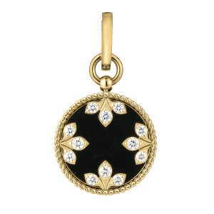 Roberto Coin 18k Yellow Gold, Black Jade & Diamond Venetian Medallion Charm