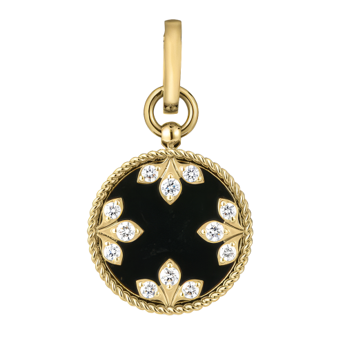 Roberto Coin 18k Yellow Gold, Black Jade & Diamond Venetian Medallion Charm