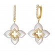 Roberto Coin 18K Yellow Gold, Diamond & Mother of Pearl Venetian Princess Flower Drop Earrings