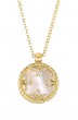 Roberto Coin 18k Yellow Gold, Pink Opal & Diamond Venetian Medallion Necklace