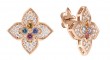 Roberto Coin 18k Rose Gold, Diamond & Mixed Stones Venetian Princess Carnival  Large Flower Stud Earrings