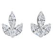 18k White Gold & Marquise Diamond Cluster Stud Earrings