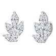 18k White Gold & Marquise Diamond Cluster Stud Earrings