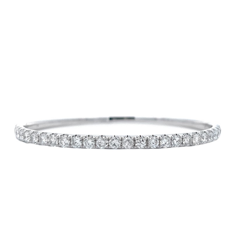 18k White Gold Diamond Bangle Bracelet
