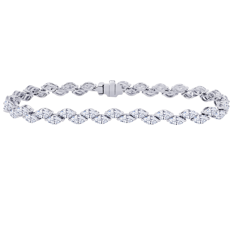 18k White Gold & Marquise Diamond Bracelet