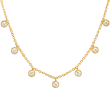 18k Yellow Gold Bezel Set Diamond Drop Necklace