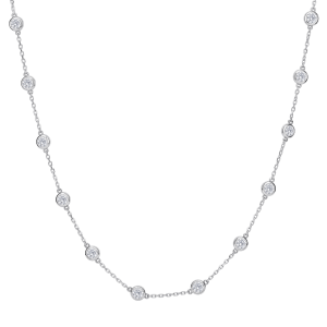 18k White Gold Diamonds by the Yard Necklace
