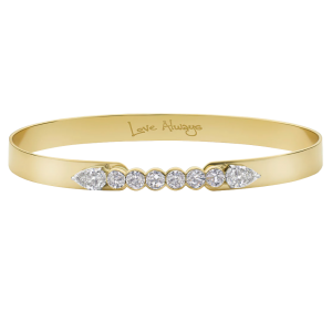 Phillips House 18k Yellow Gold  & Diamond "Love Always" Bangle