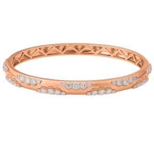 18k Rose Gold & Diamond Station Bangle