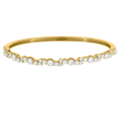 18k Yellow Gold & Diamond Scalloped Bangle