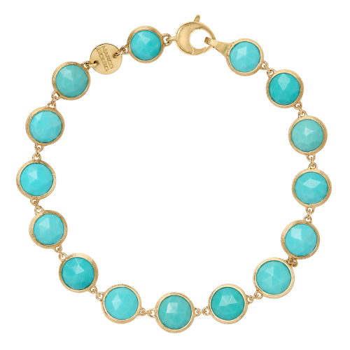 Marco Bicego 18k Yellow Gold Jaipur Collection Turquoise Bezel Set Bracelet