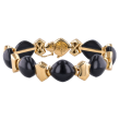 Estate Marina B 18k Yellow Gold and Black Jade Bracelet