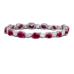 Estate Platinum, Diamond & Ruby Bracelet