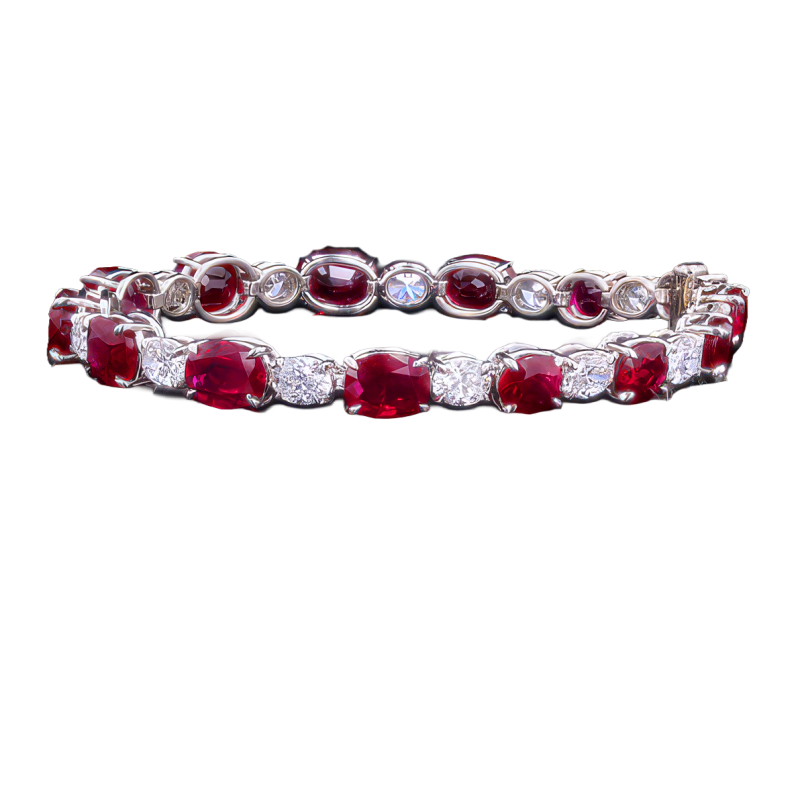 Estate Platinum, Diamond & Ruby Bracelet